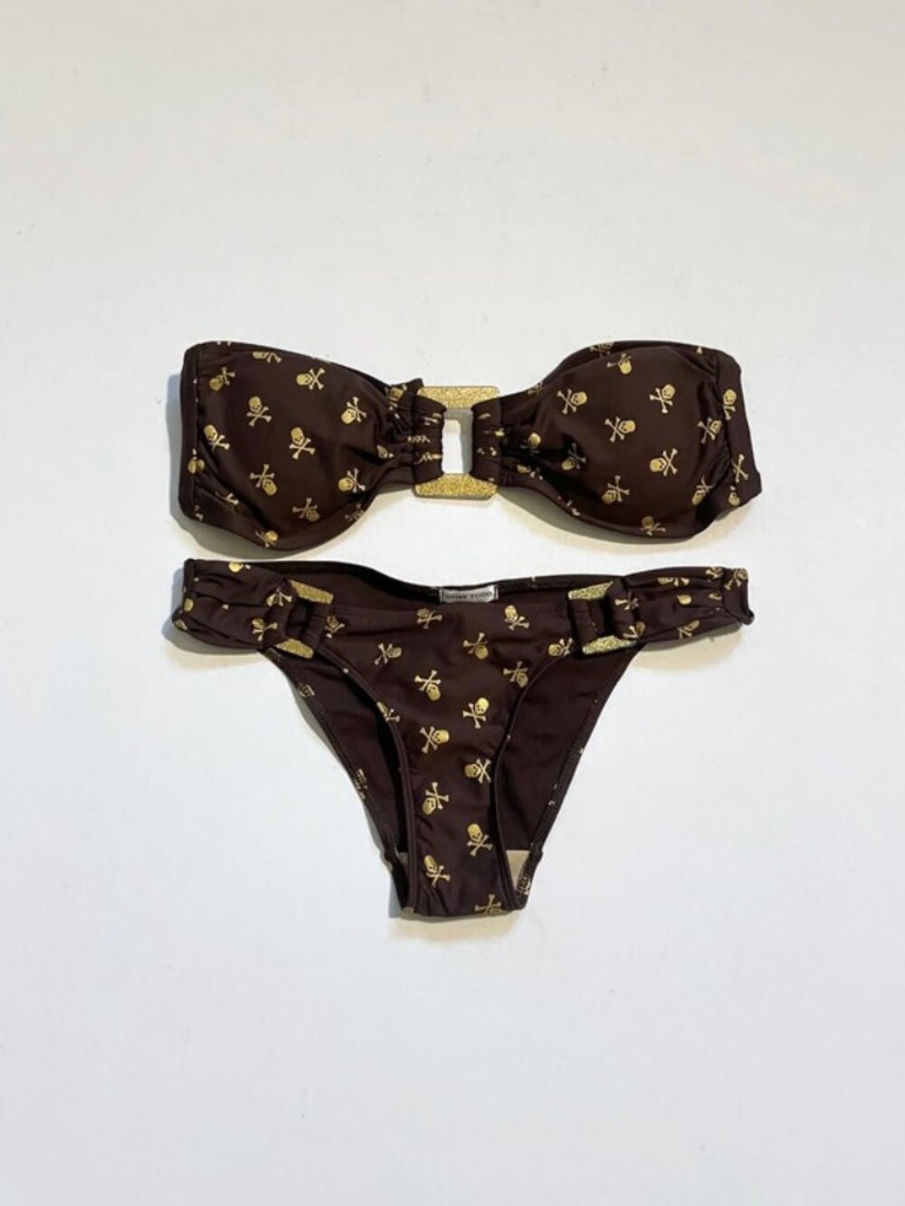 Shay Todd Brown and Gold Bikini Set